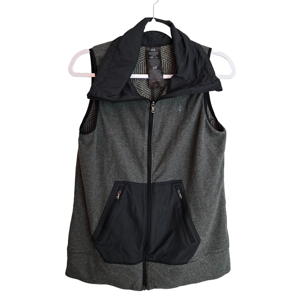 UNDER ARMOUR Womens Vest Med Cold Gear Infrared Gray Heather High Zip Neck